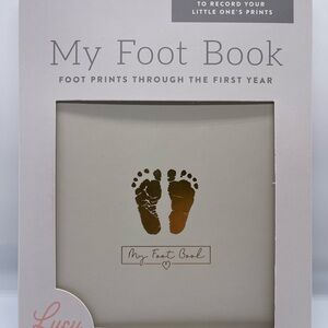 Foot Print Memory Book– White with Gold Accent